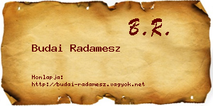 Budai Radamesz névjegykártya